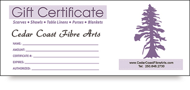 Cedar Coast Fibre Arts - Gift Certificate